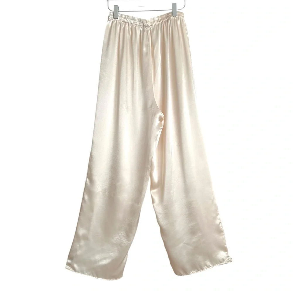 VICTORIA’S SECRET‎ Gold Label Champagne Satin Lounge Pants Wide Leg Hostess M